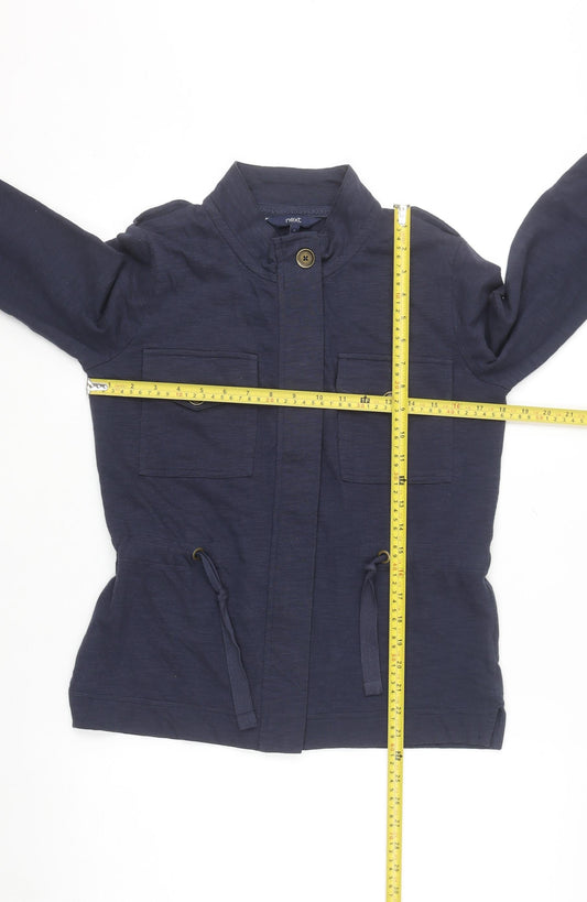 Next Women’s Blue Cotton Military Button Jacket Size 6