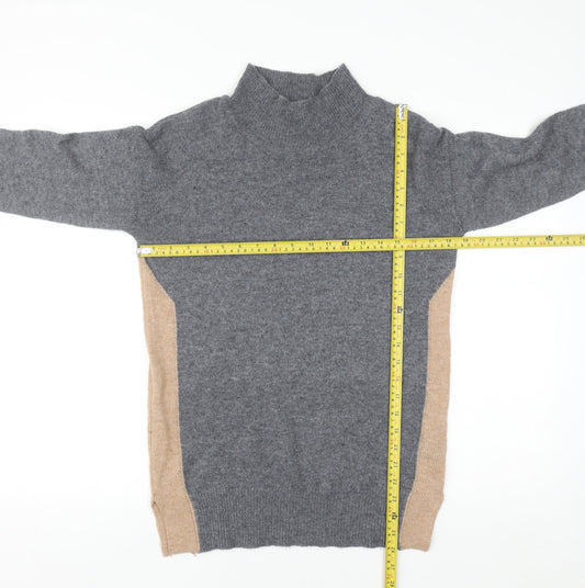 Next Women’s Grey Mock Neck Cashmere Touch Jumper Size M 12-14