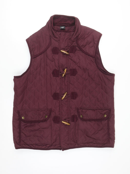 Cotton Traders Women's Red Quilted Toggle Waistcoat L