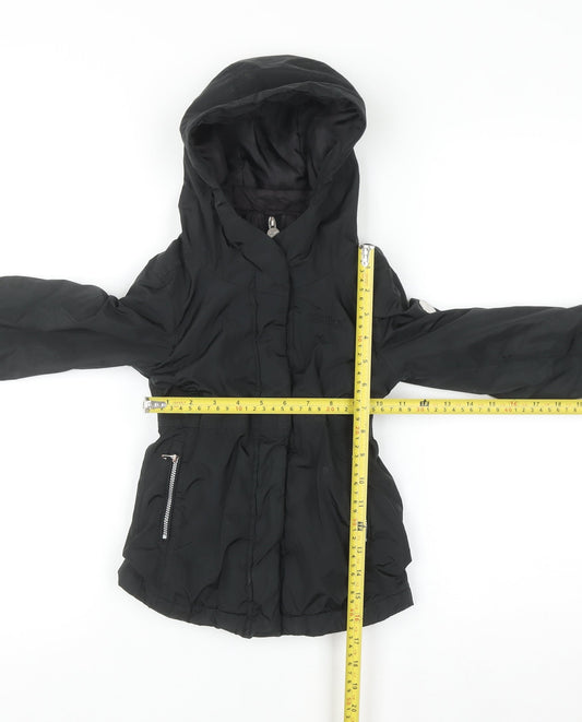 Regatta Girls Black 3-4 Years Hooded Parka Coat Water Resistant Jacket