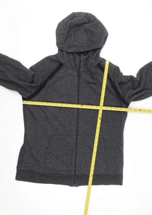 Gymshark Men's Grey Full Zip Hoodie Size L Regular Fit