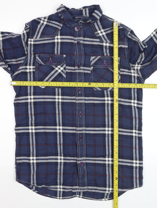 An Ambrose Brand Co. Men's Blue Plaid Long Sleeve Cotton Button-Up Shirt - Size M
