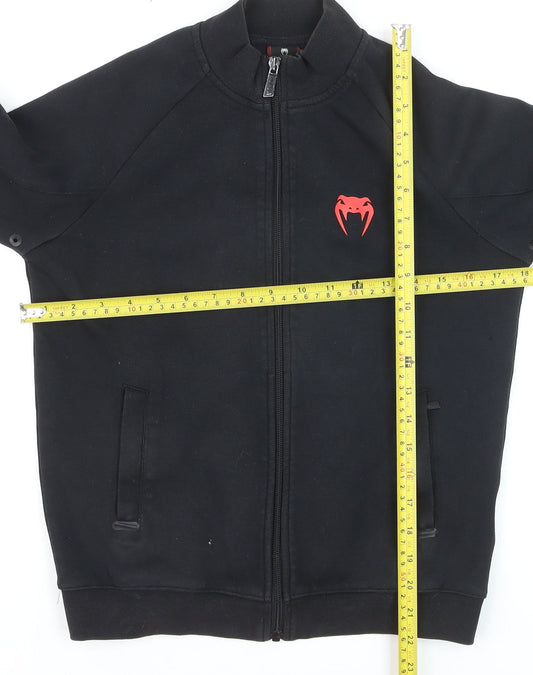 Venum Boys Black Full Zip Hoodie Size 12 Cotton Blend Sportswear