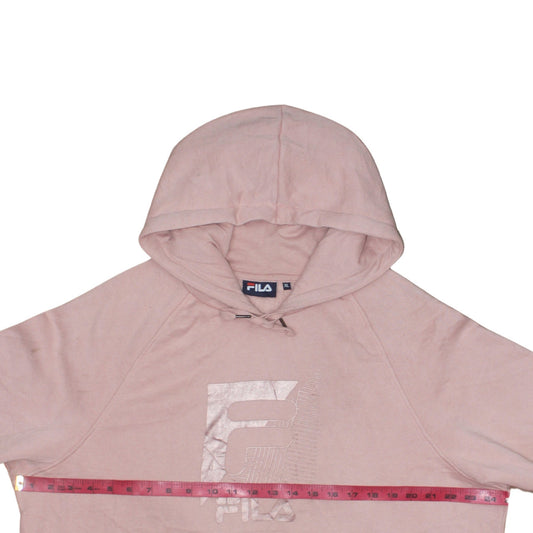 FILA Womens Pink XL Pullover Hoodie Sweatshirt with Metallic Logo