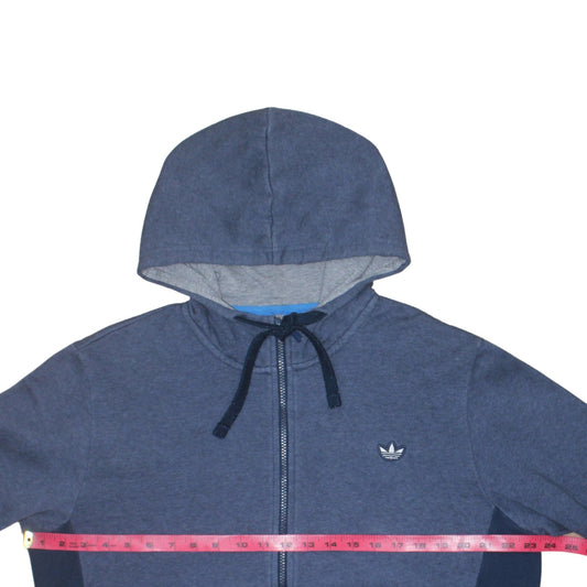 Adidas Men Blue Full Zip Hoodie L Regular Fit Sports Sweatshirt