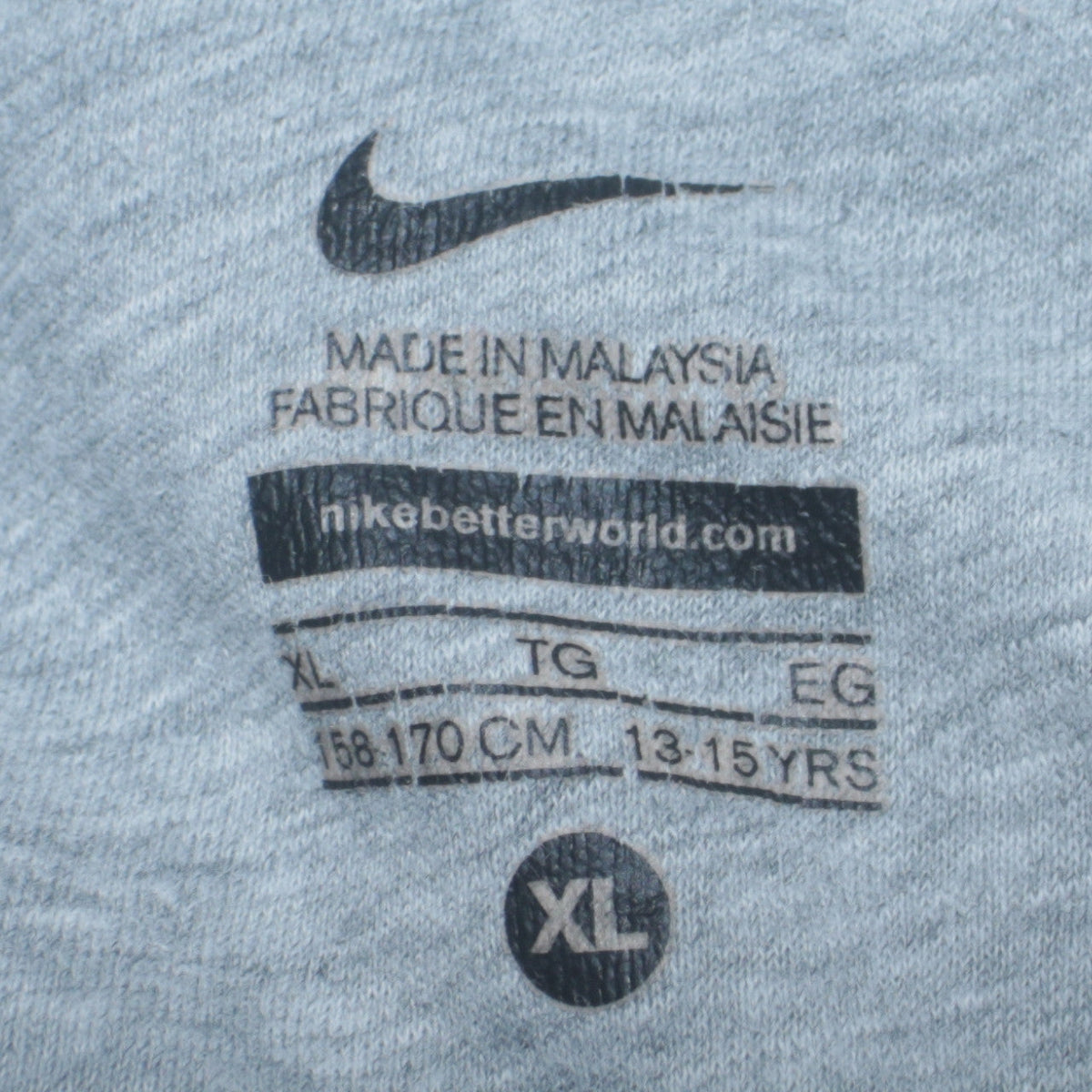 Additional view of Nike boys’ grey pullover hoodie xl 13-15 years fleece sweatshirt