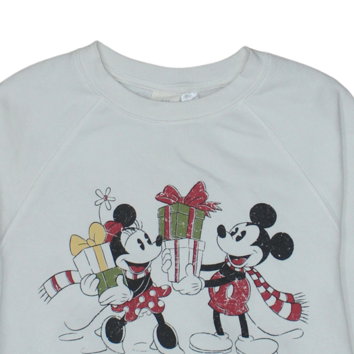 Additional view of H&M Disney Women's White XS Sweatshirt Mickey & Minnie Christmas Print