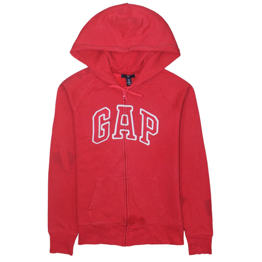 Gap Women Red Full Zip Hoodie Medium Cotton Blend Casual