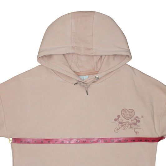 Primark Women Beige Disney Mickey & Minnie Pullover Hoodie 2XS Organic Cotton