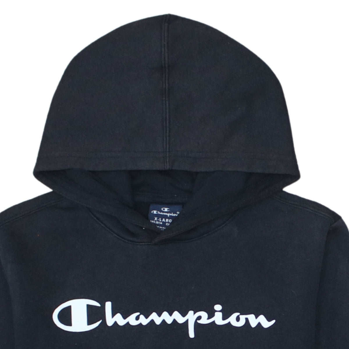 Additional view of Champion boys’ black pullover hoodie 13-14 years logo fleece sweatshirt