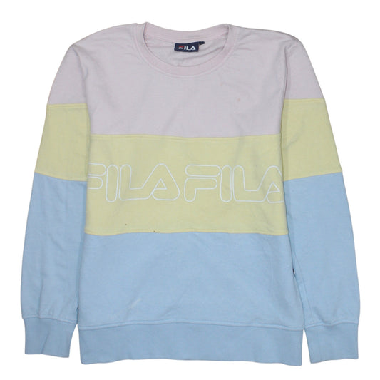 Additional front view of Fila Women Pastel Colourblock Crew Neck Pullover Sweatshirt L