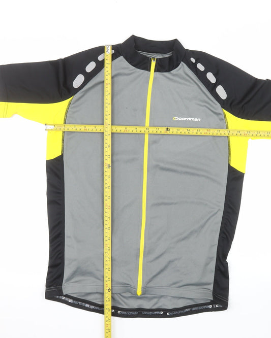 Boardman Men's Grey Cycling Jersey Medium Short Sleeve Full Zip