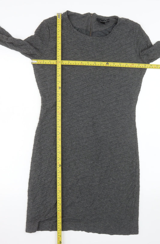 Mango Suit Women Grey XL Sheath Knit Knee Length Dress