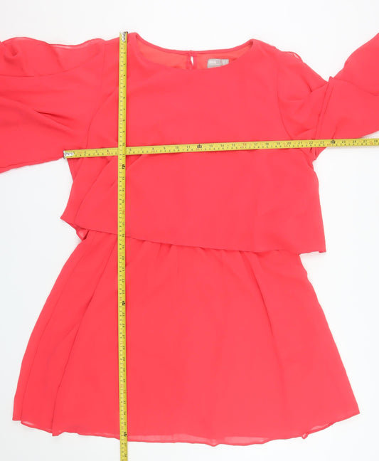 ASOS Women's Pink Blouson Short Chiffon Dress UK 20