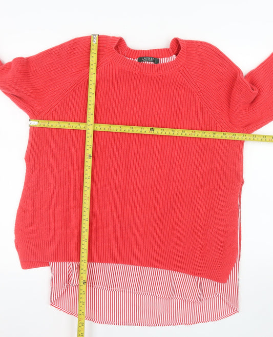 Lauren Ralph Lauren Women’s Red Cotton Crew Neck Knit Jumper L