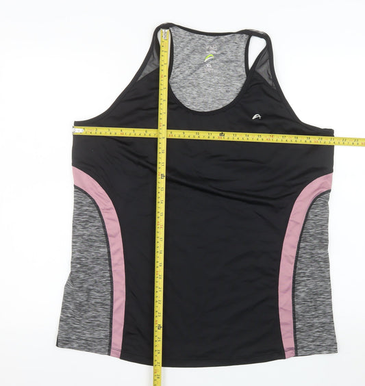 F&F Women’s Black Grey Racerback Active Tank Top XL