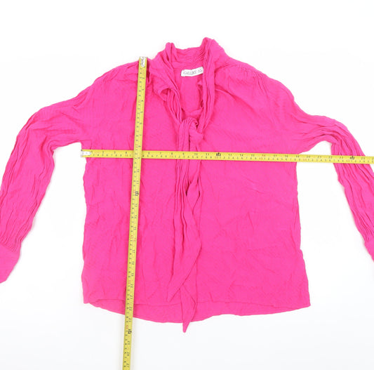 Gallery Womens Pink Long Sleeve Viscose Tunic Blouse Size 12
