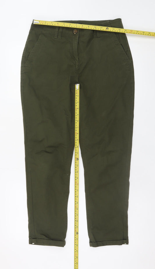 Next Petite Women's Green Slim Fit Chino Trousers Size S