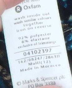 Marks and Spencer Per Una Multicoloured 3/4 Sleeve Tunic Blouse Size 12