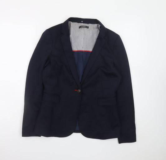 Additional front view of Dunnes Women’s Navy Blue Blazer, size UK 12, Regular Fit Business Jacket