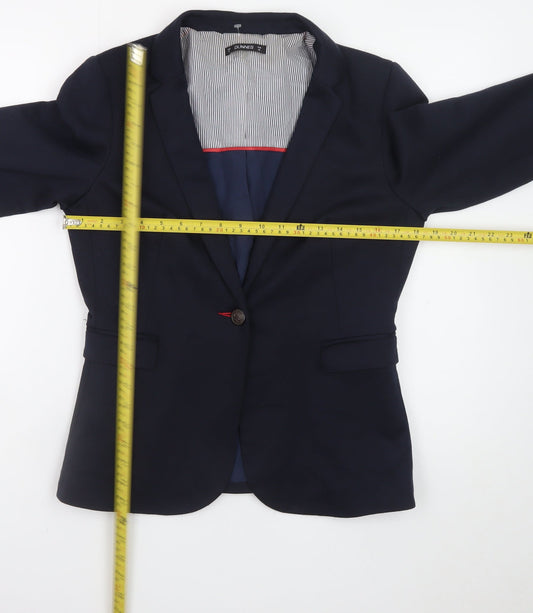 Dunnes Women’s Navy Blue Blazer Size 12 Regular Fit Business Jacket