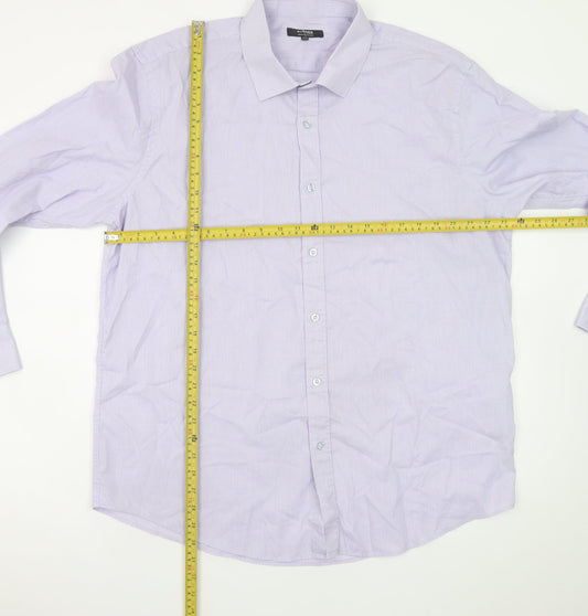 Dunnes Stores Men's Lilac Check Formal Dress Shirt 17.5in Collar 44-45cm