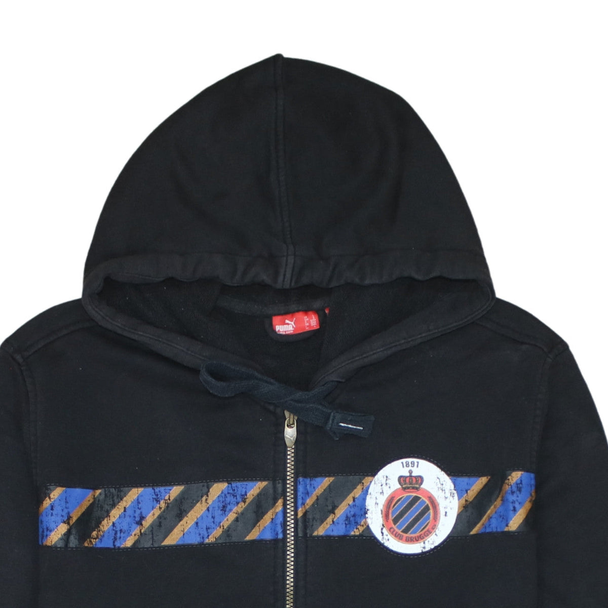 Additional view of Puma men’s black full zip hoodie l football graphic print sportswear