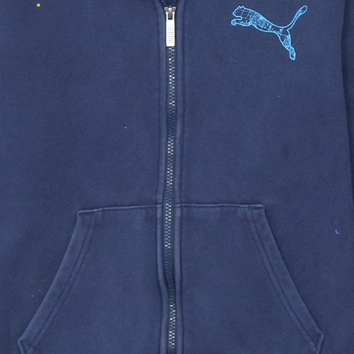 Additional view of Puma boys’ navy blue full zip hoodie 13-14 years cotton blend logo print