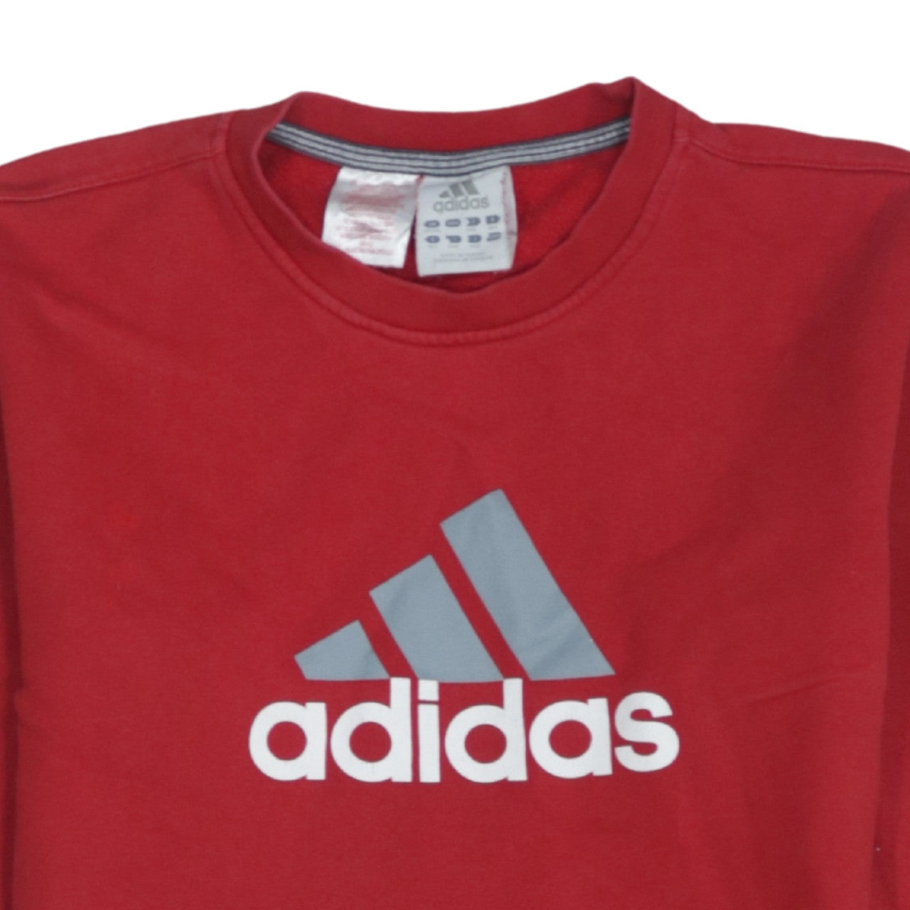 Adidas Boys Red Crew Neck Pullover Sweatshirt 13-14 Years Logo Graphic