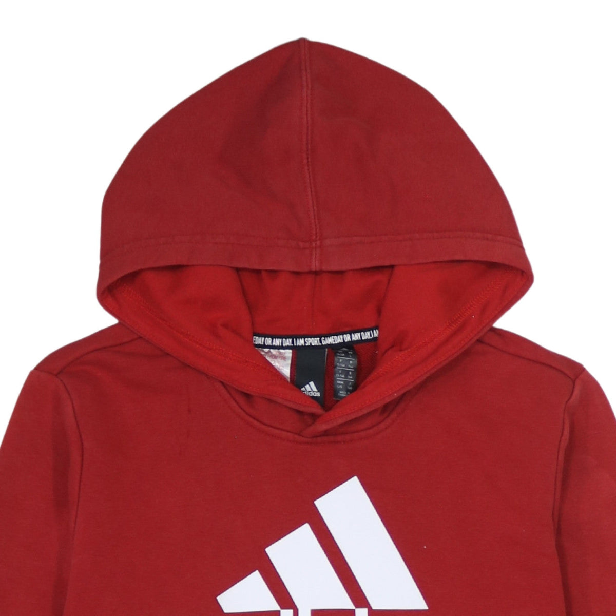 Additional view of Adidas boys’ red pullover hoodie 13-14 years cotton blend logo sportswear