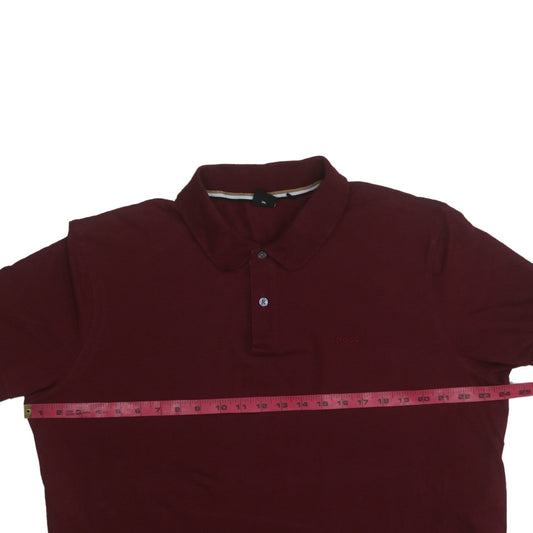 BOSS Men's Red Cotton Polo Shirt Size M Regular Fit