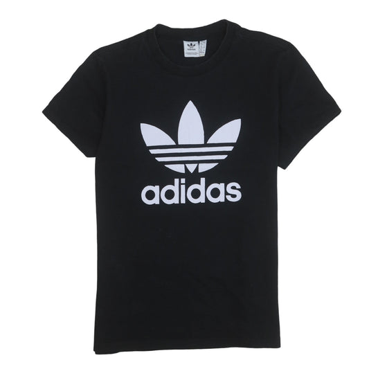 Additional front view of Adidas women’s black cotton t-shirt, size UK 12, short sleeve crew neck