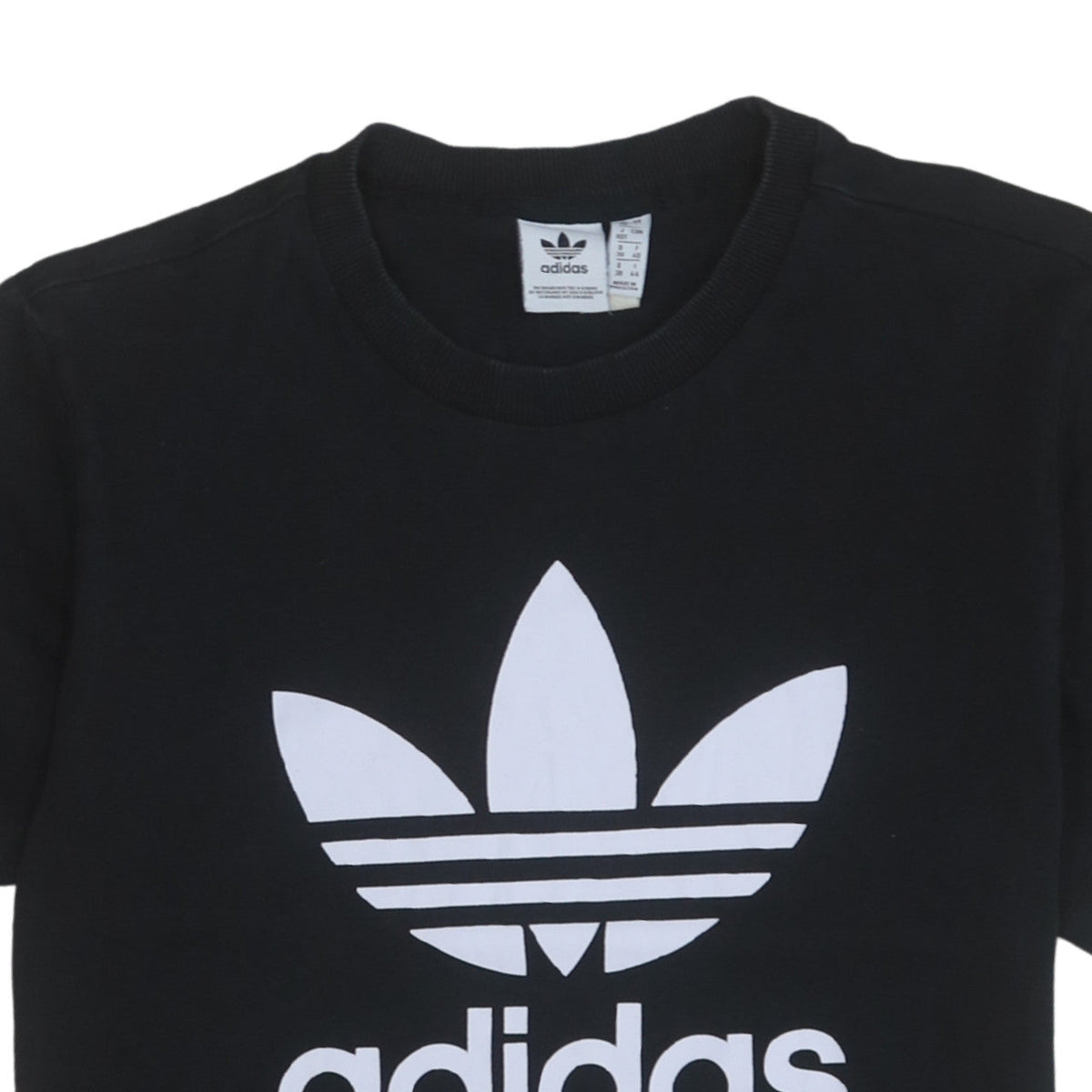Additional view of Adidas women’s black cotton t-shirt, size UK 12, short sleeve crew neck