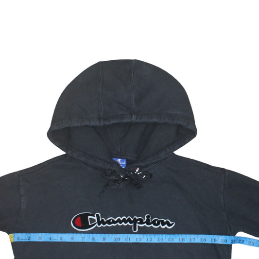 Champion Men's Black Small Pullover Hoodie Fleece Logo Sweatshirt