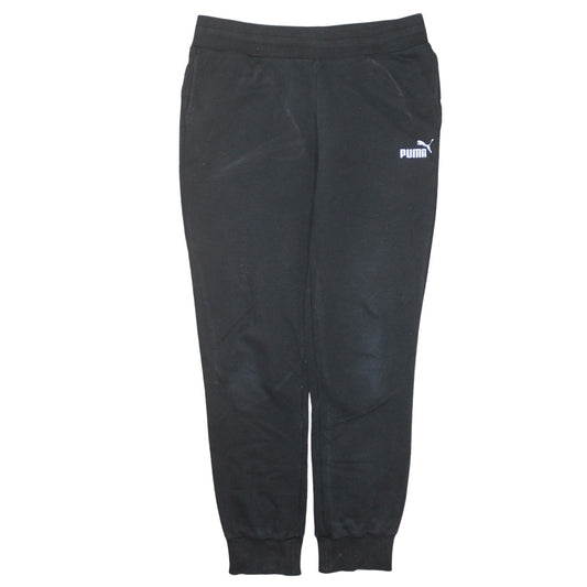Additional front view of Puma women’s black jogger sweatpants m regular fit fleece