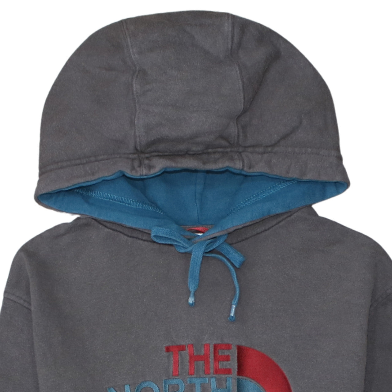 The North Face Men’s Grey Pullover Hoodie S Embroidered Logo