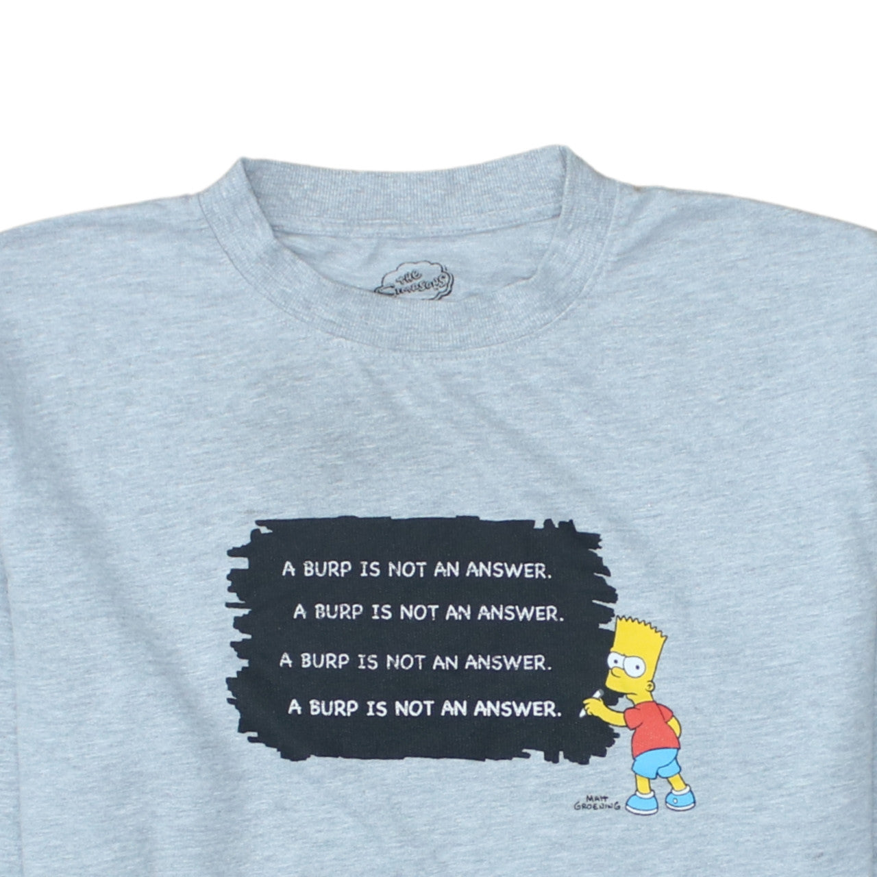 Primark Men Grey Bart Simpson Graphic Pullover Sweatshirt L