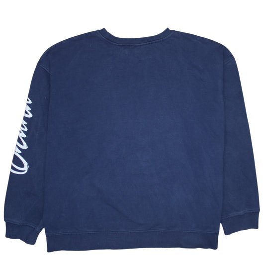 Disney Primark Womens Navy Stitch Sweatshirt L UK 14/16 Crew Neck Pullover