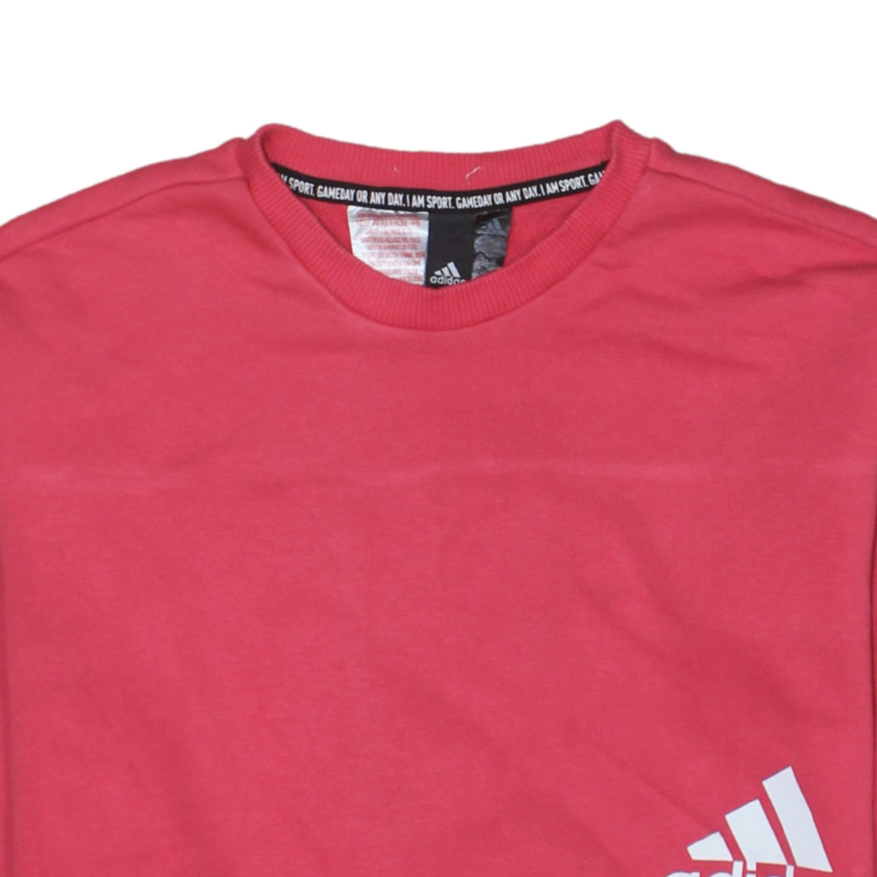 adidas Girls Pink Pullover Sweatshirt 11-12 Years Crew Neck Logo Print
