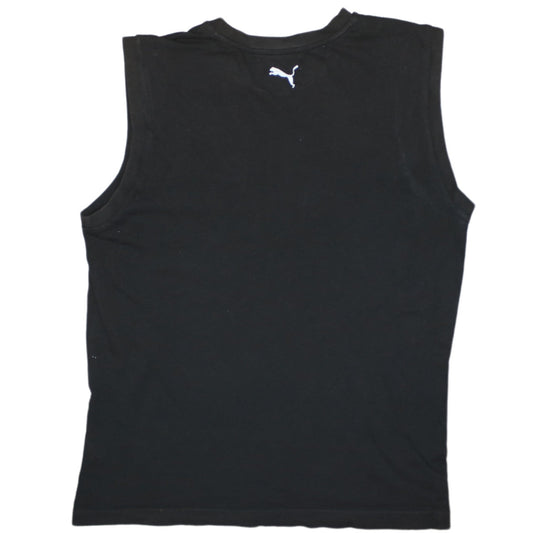 Puma Men's Black Sleeveless Crew Neck Logo Sports T-Shirt Size L