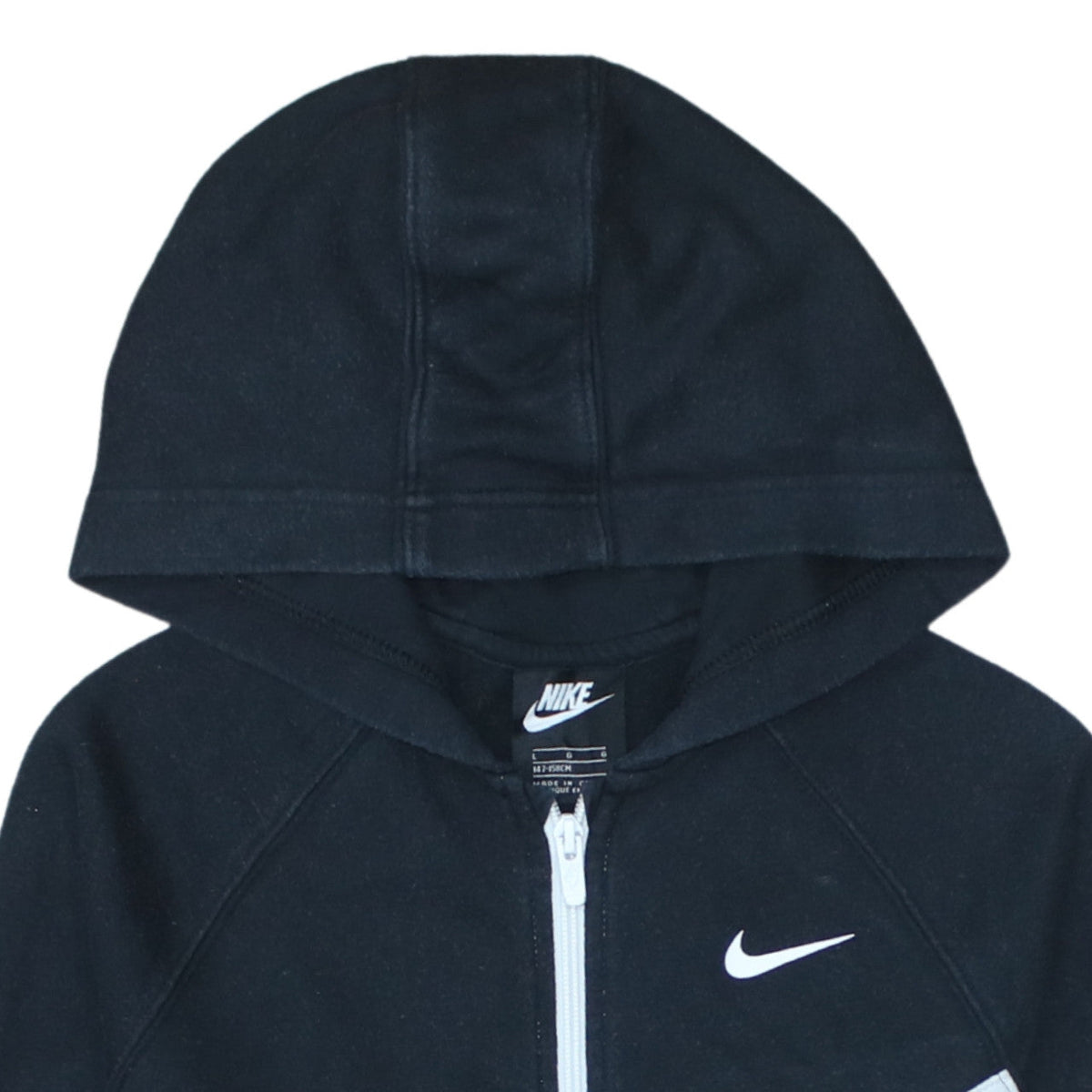 Additional view of Nike boys’ black full zip hoodie, size L, 147-158cm colourblock sportswear
