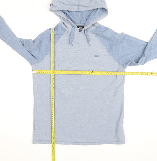 Vans Mens Blue Pullover Hoodie Size S Lightweight Cotton Blend