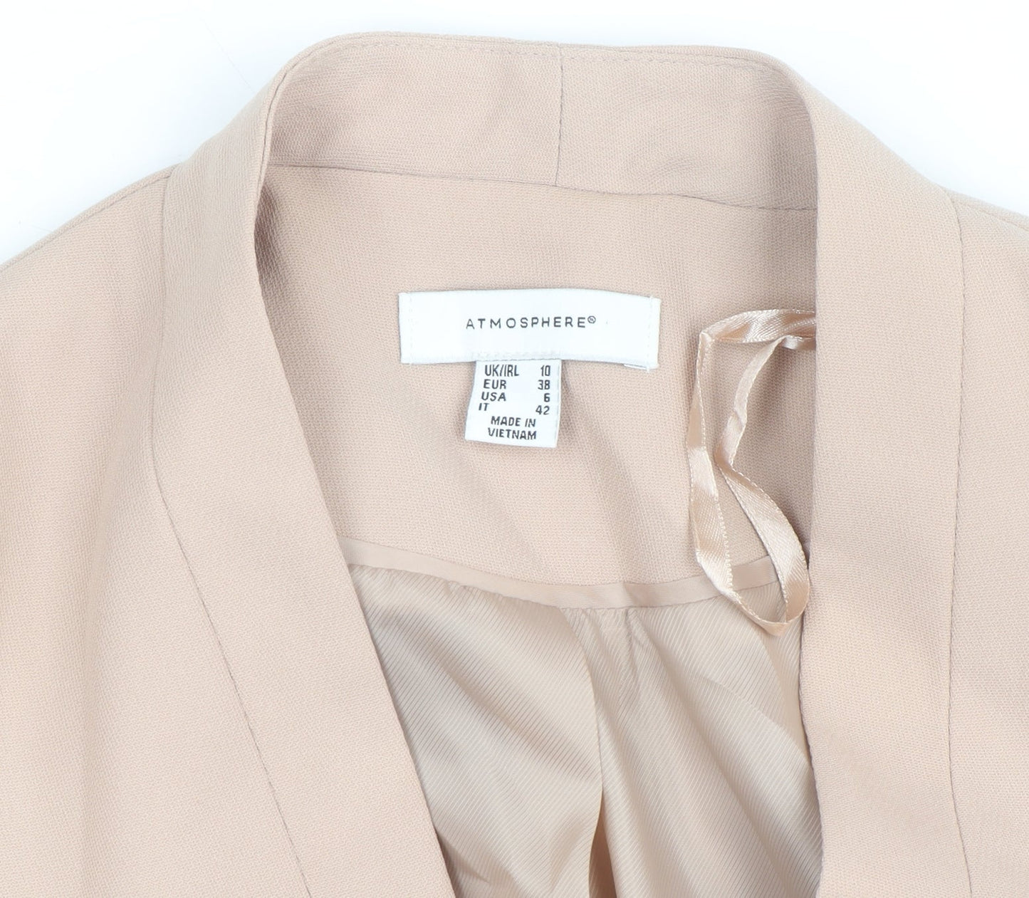 Additional view of Atmosphere Women Beige, size 10, Blazer Jacket with Zip Pockets
