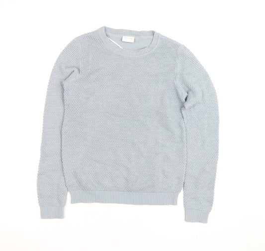 Vila Women’s Grey Knit Crew Neck Long Sleeve Pullover Jumper XS