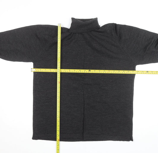 St. Bernard Women’s Grey Roll Neck Lambswool Jumper Size 14-16