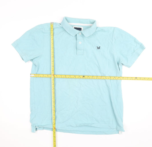 Crew Clothing Men’s Blue Cotton Polo Shirt Size L Casual