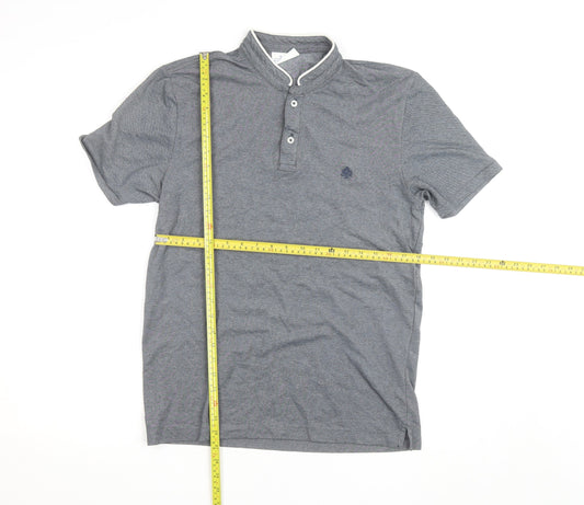 Springfield Men’s Grey Mao Collar Polo Shirt Size L