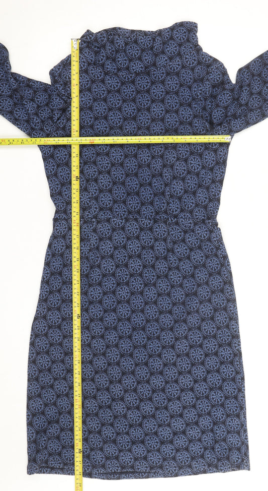 Seasalt Cornwall Women Blue Geometric Shift Dress Size 10