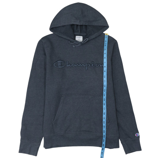Champion Men's Blue Pullover Hoodie Size M Embroidered Logo