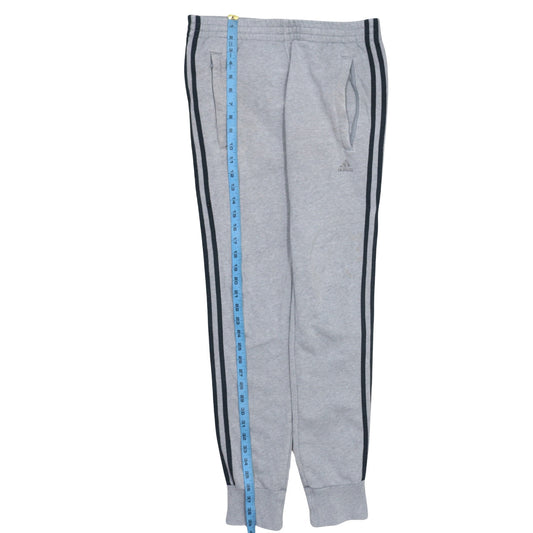 Adidas Men's Grey Jogger Sweatpants XS Tapered Fit Side Stripe